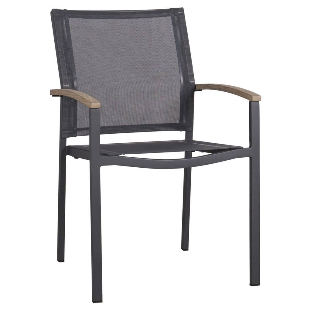 Montert Spisesett ute Alex aluminium textilen 180x100 cm 4 plasser - Zebra på terrasse