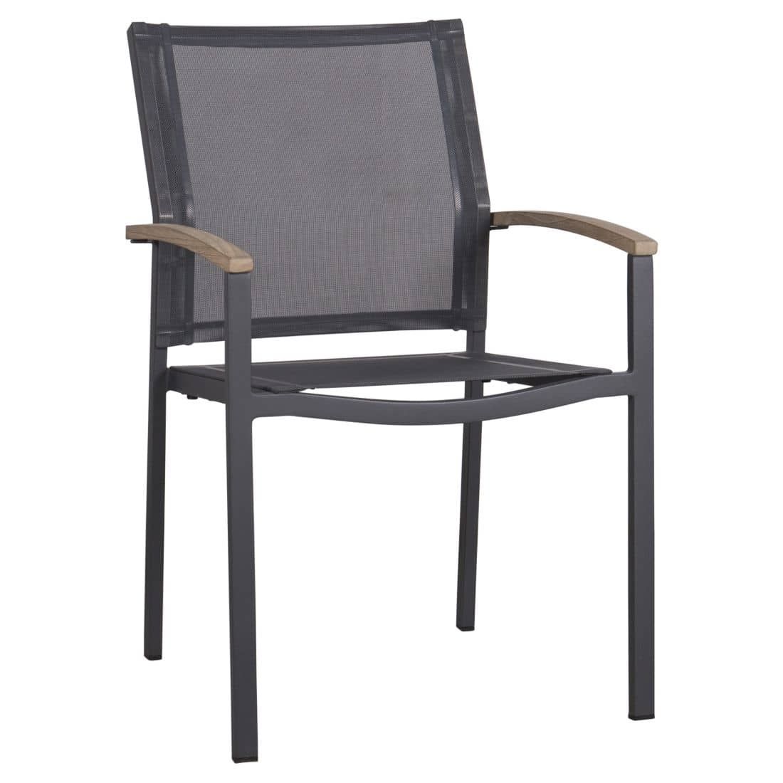 Montert Spisesett ute Alex aluminium textilen 180x100 cm 4 plasser - Zebra på terrasse