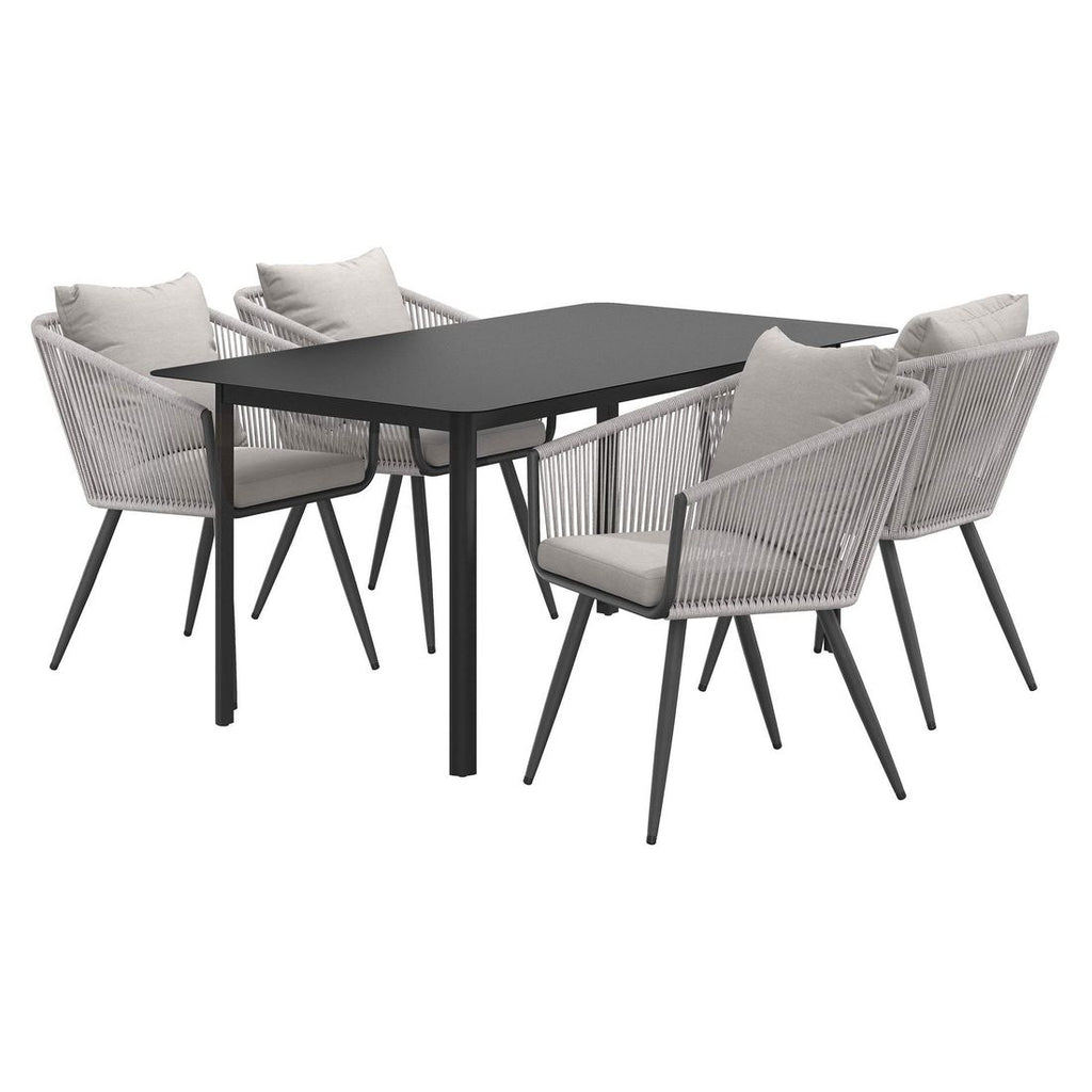 Spisesett ute Alex 4 plasser aluminium tau bakside