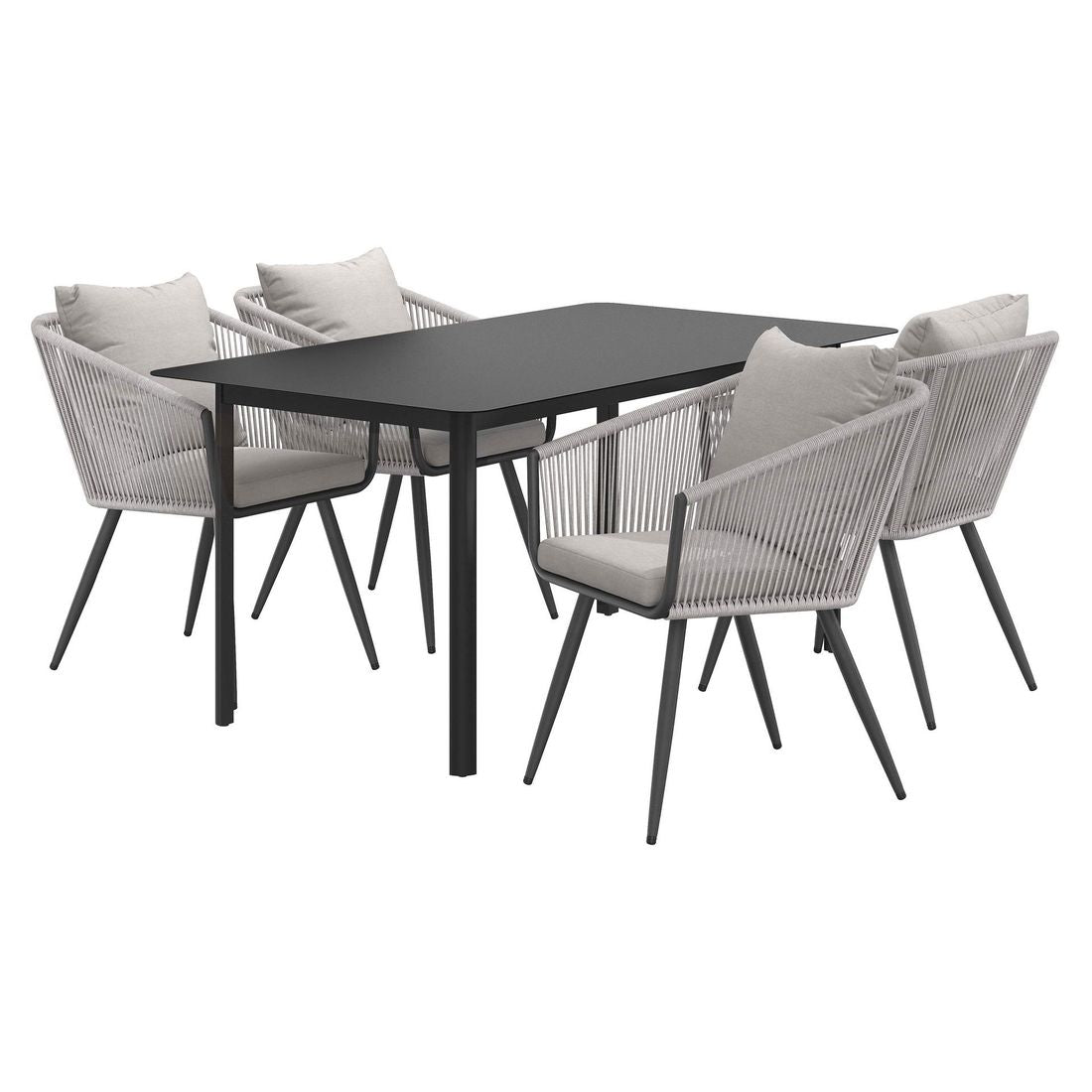 Spisesett ute Alex 4 plasser aluminium tau bakside