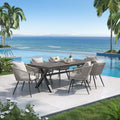 Spisesett ute Alex 6 plasser aluminium/keramikk 220x100 cm forfra
