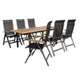 Spisesett ute Alice 6 plasser aluminium/teak 150/210x90 cm - Hartman forfra