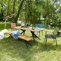 Spisesett ute Amsterdam 6 plasser aluminium teak front