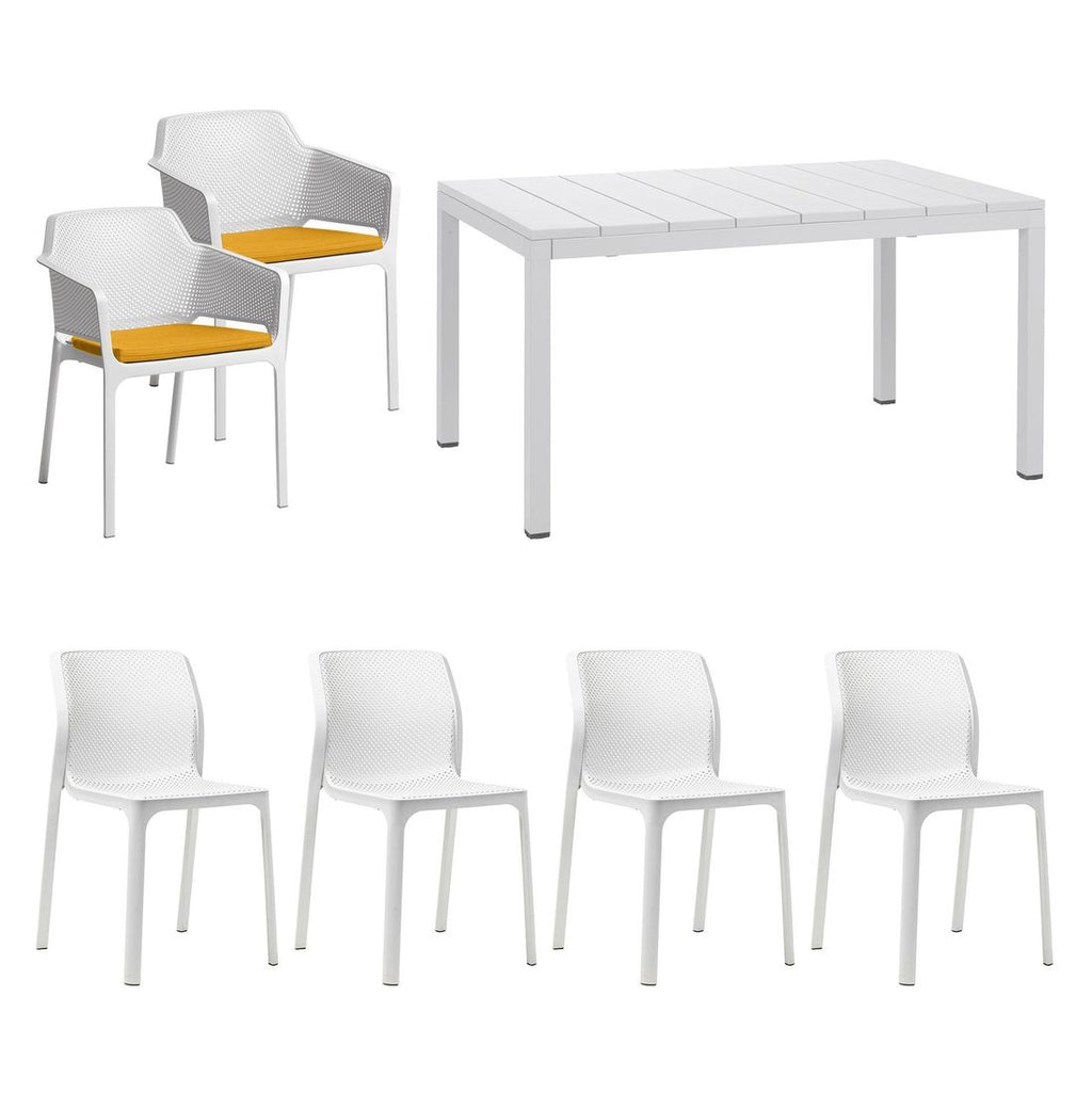 Spisesett ute Bit 6 plasser aluminium nærbilde av stol