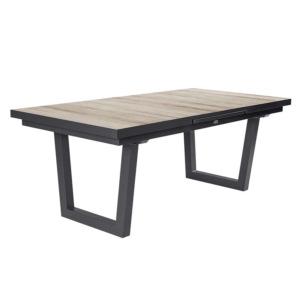 Uttrekkbart bord på Spisesett ute Bondino II 6 plasser aluminium 200/260x100 cm