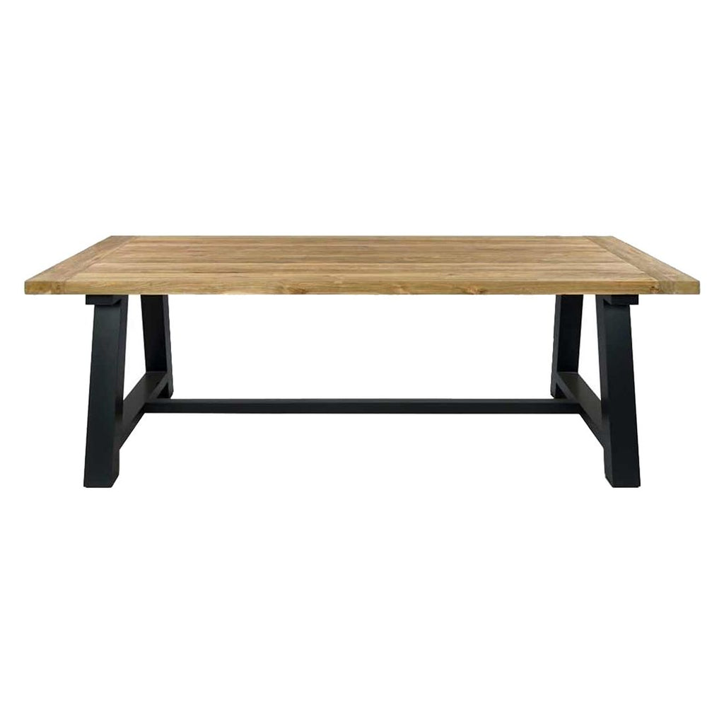 Spisesett ute Delphine 6 plasser, polyrotting/teak 240x100 cm detalj av bordplate