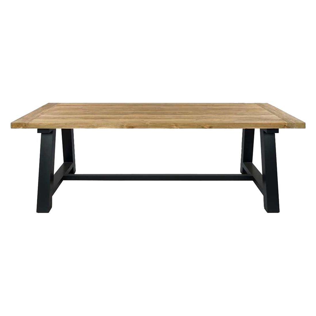 Spisesett ute Delphine 6 plasser, polyrotting/teak 240x100 cm detalj av bordplate