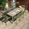 Spisesett ute Doga 8 plasser aluminium detalj av bordplate