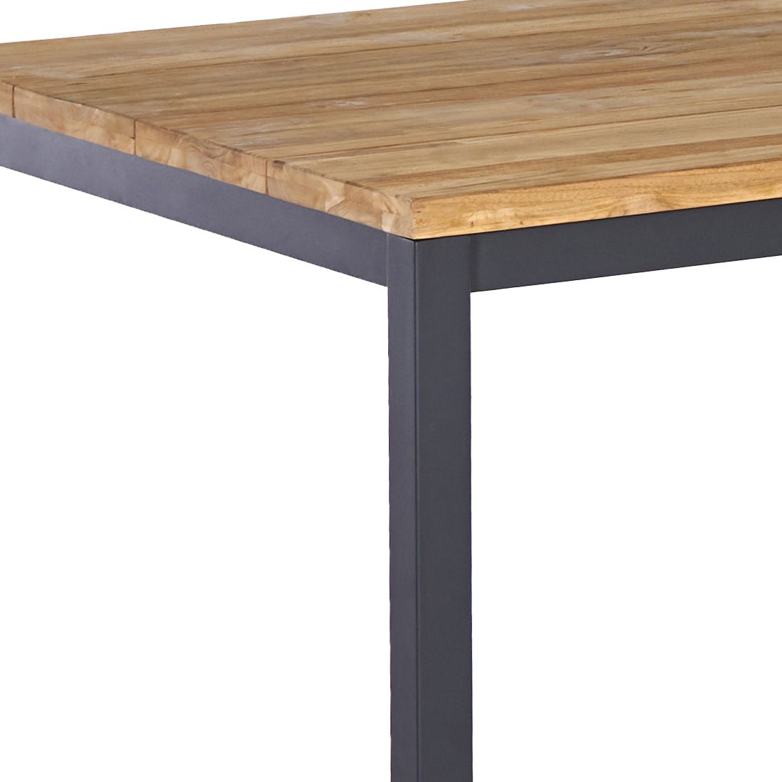 Spisesett ute Kobe 6 plasser aluminium teak nærbilde av stol