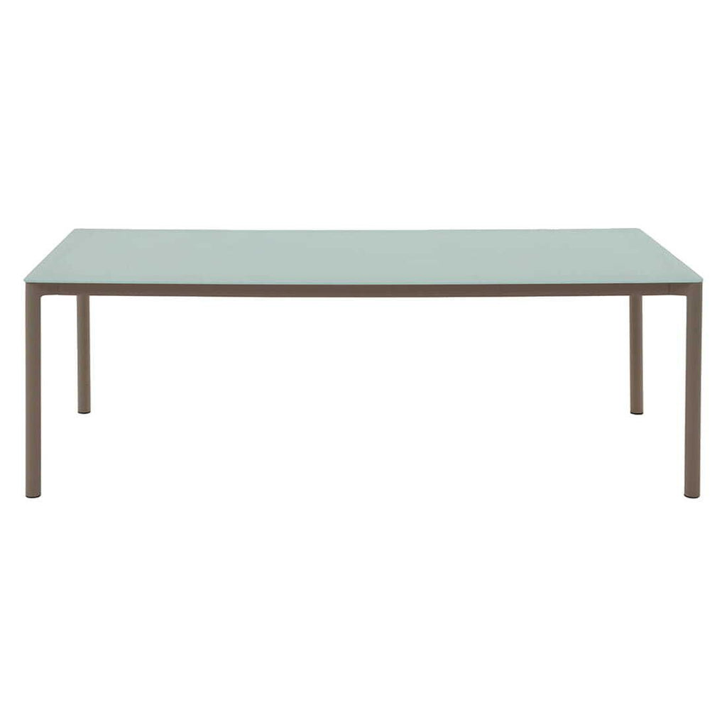 Spisesett ute Leon 7 deler aluminium og tau 220x100 cm grå - OUTLIV.