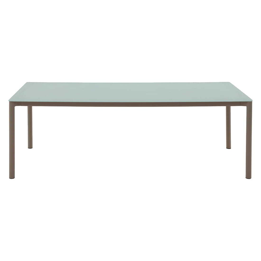 Spisesett ute Leon 7 deler aluminium og tau 220x100 cm grå - OUTLIV.