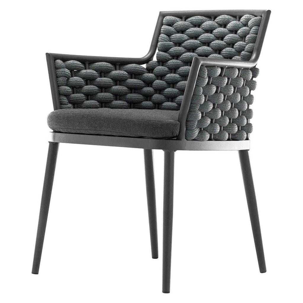 Spisesett ute Leon 7 deler aluminium og tau med puter