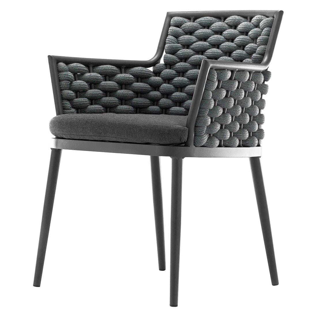Spisesett ute Leon 7 deler aluminium og tau med puter