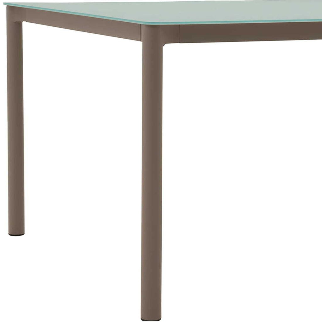 Spisesett ute Leon 7 deler aluminium og tau 220x100 cm grå - OUTLIV.