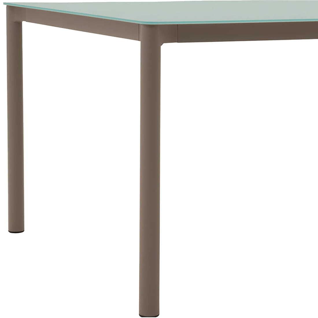 Spisesett ute Leon 7 deler aluminium og tau 220x100 cm grå - OUTLIV.