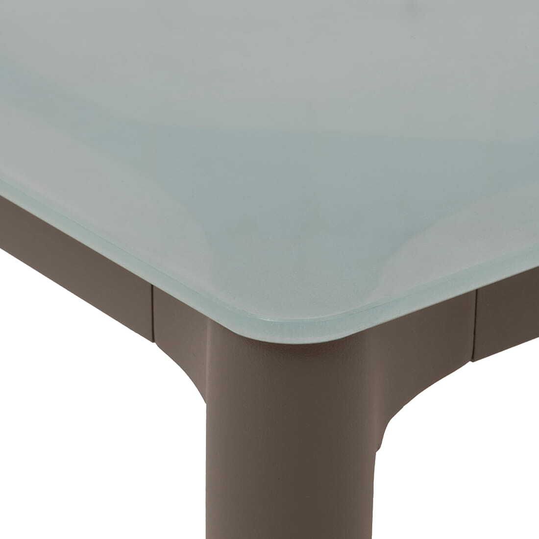 Spisesett ute Leon 7 deler aluminium og tau 220x100 cm grå - OUTLIV.