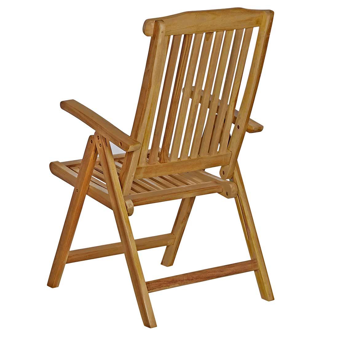 Nærbilde av teakstol på spisesett ute Ontario 6 plasser teak 180 240x100 cm - OUTLIV