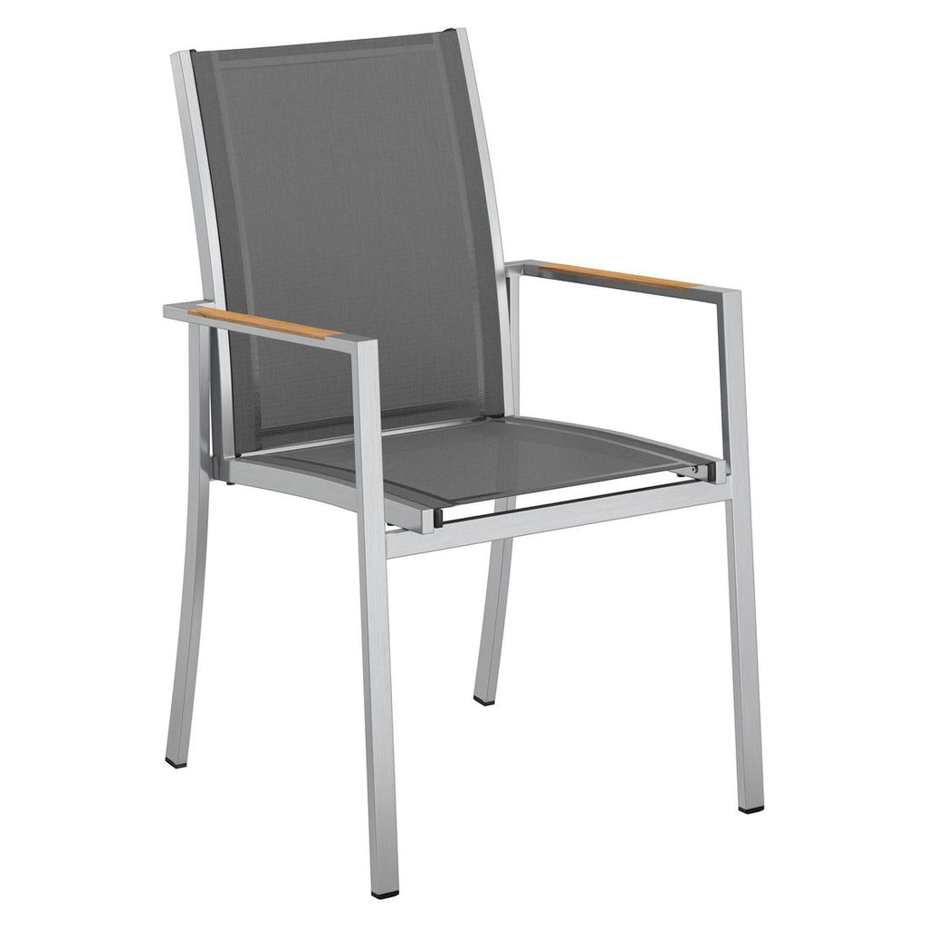 Spisesett ute Oviedo 6 plasser keramikk 220x100 cm grå - OUTLIV stabelbare stoler