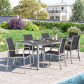 Spisesett ute Oviedo 6 plasser keramikk 220x100 cm svart - OUTLIV forfra