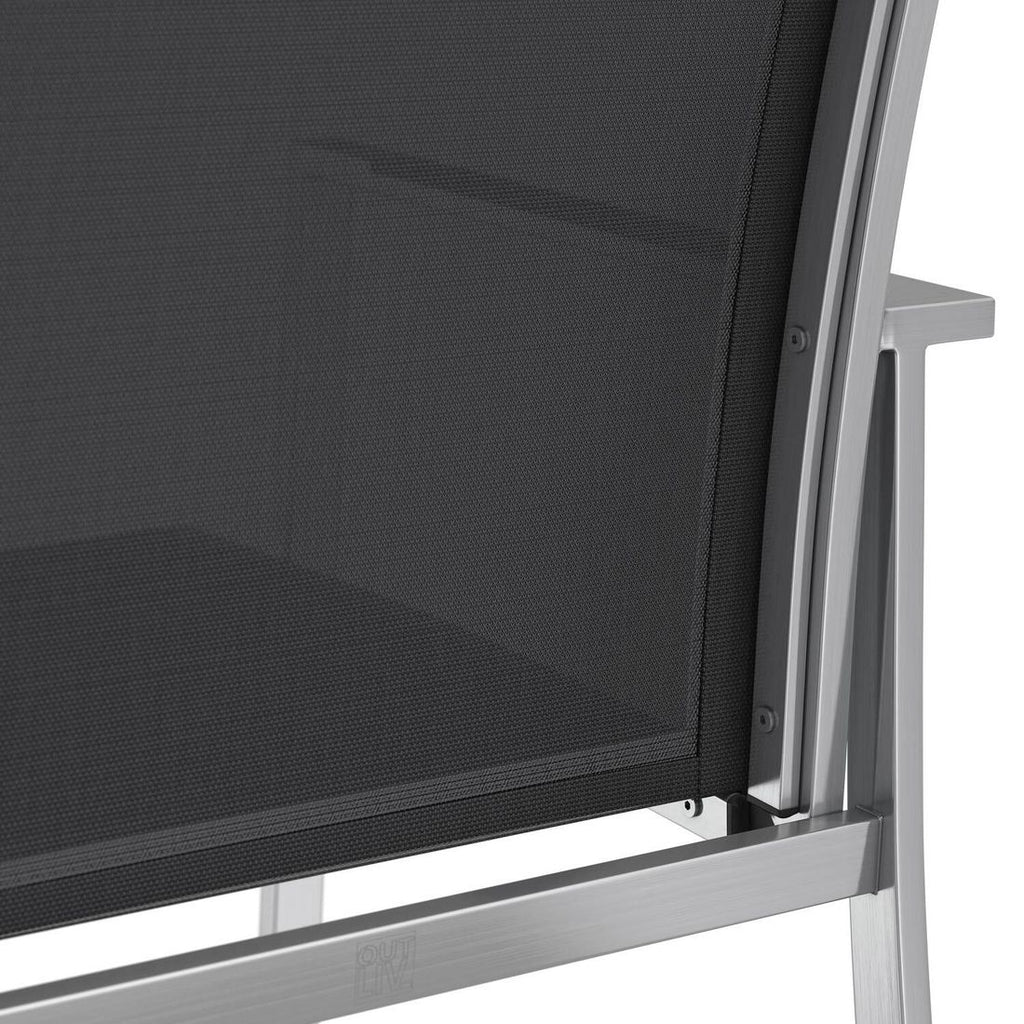 Oversiktsbilde av Spisesett ute Oviedo 6 plasser keramikk 220x100 cm svart - OUTLIV