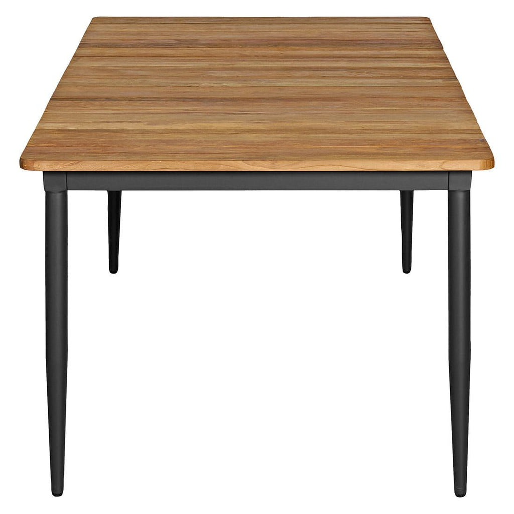 Spisesett ute Perugia II 6 plasser aluminium/teak bordben detalj