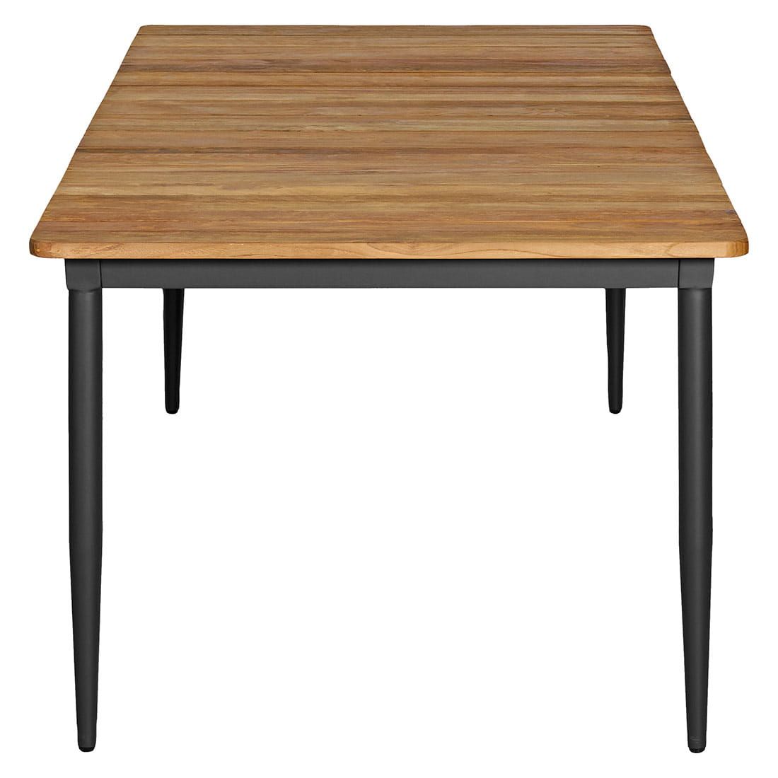 Spisesett ute Perugia II 6 plasser aluminium/teak bordben detalj