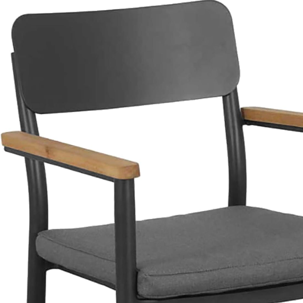 Spisesett ute Perugia II 6 plasser aluminium/teak detalj av bordplate