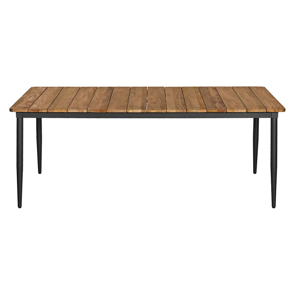 Spisesett ute Perugia II 6 plasser aluminium/teak stol nærbilde