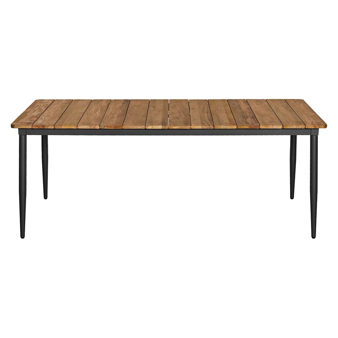 Spisesett ute Perugia II 6 plasser aluminium/teak stol nærbilde