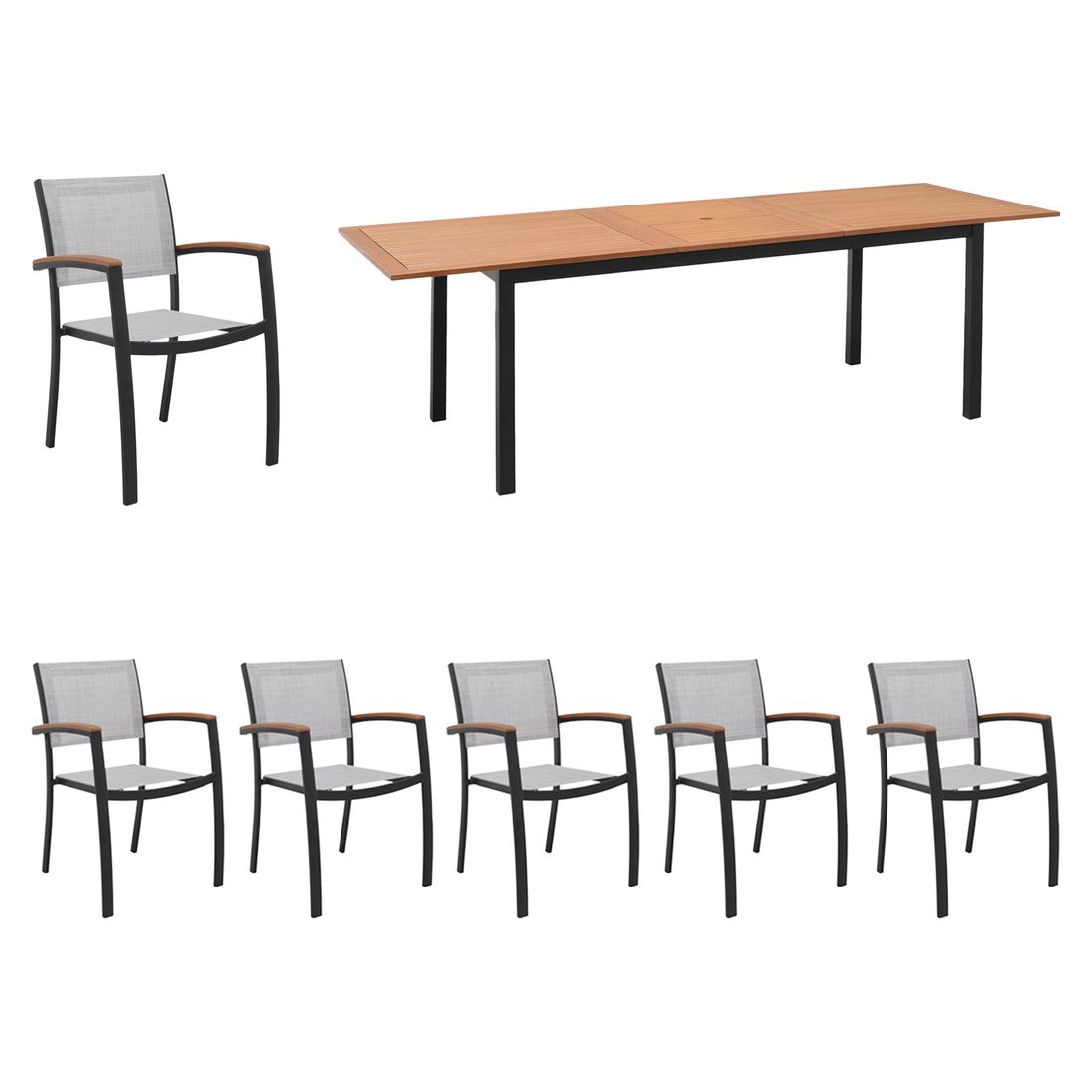 Spisesett ute Ragusa 6 plasser eukalyptus bakside