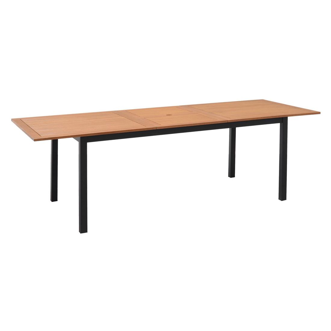Spisesett ute Ragusa 8 plasser eukalyptus detalj av bordplate