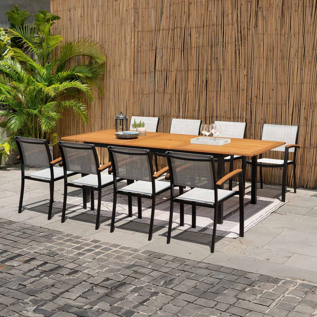 Spisesett ute Ragusa 8 plasser, eukalyptus 180/240x100 cm - LifestyleGarden