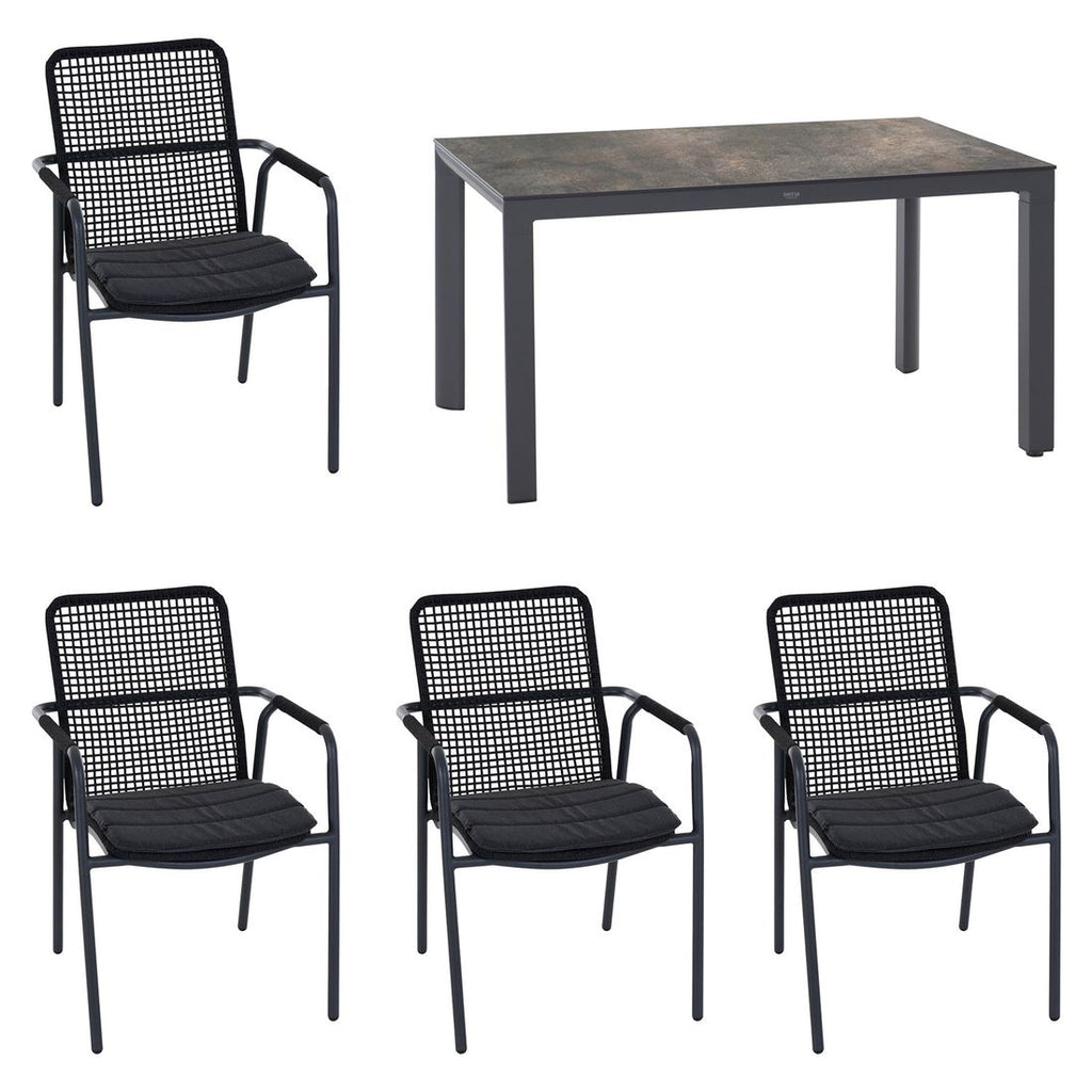 Spisesett ute Repton aluminium tau 160x90 cm 4 plasser bakside