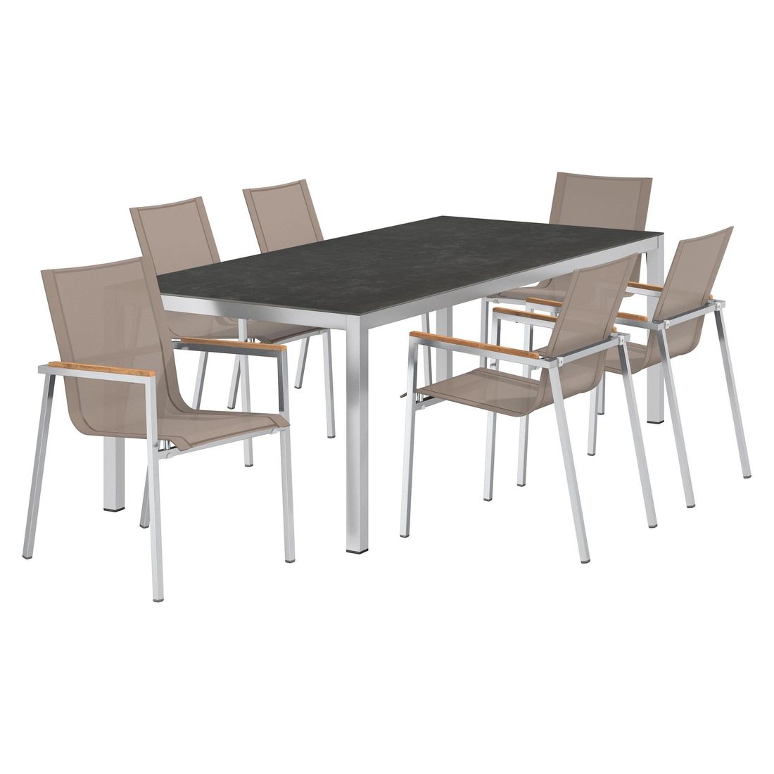 Spisesett ute Rimini 6 plasser keramikk 220x100 cm - OUTLIV bakside