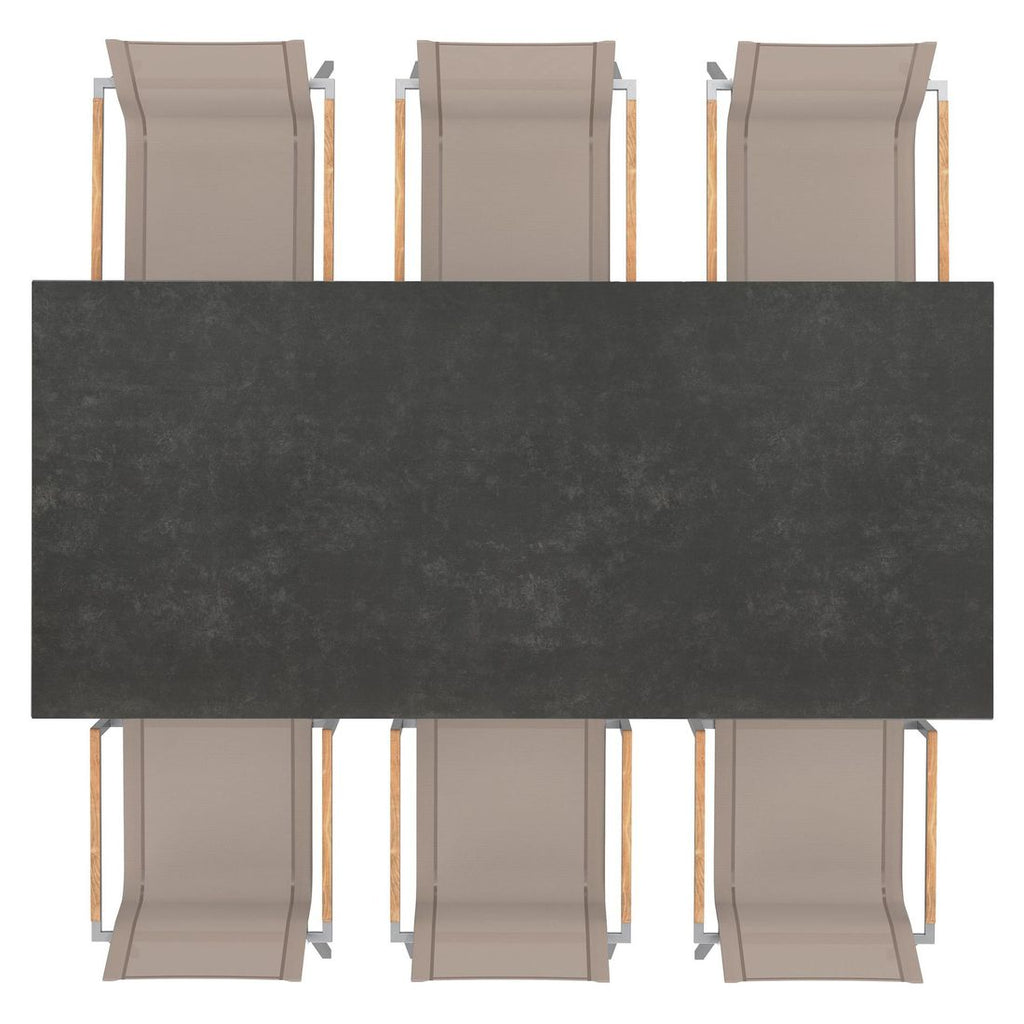 Spisesett ute Rimini 6 plasser keramikk 220x100 cm - OUTLIV nærbilde stol