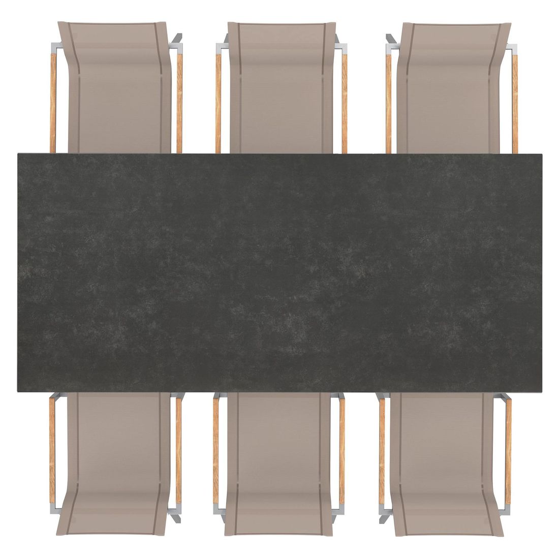 Spisesett ute Rimini 6 plasser keramikk 220x100 cm - OUTLIV nærbilde stol