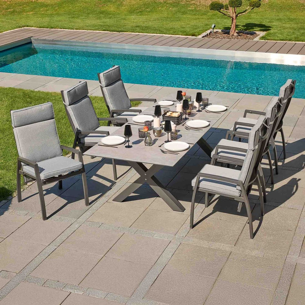 Spisesett ute Sondrino 6 plasser uttrekkbart 200/260 cm - LC Garden forfra
