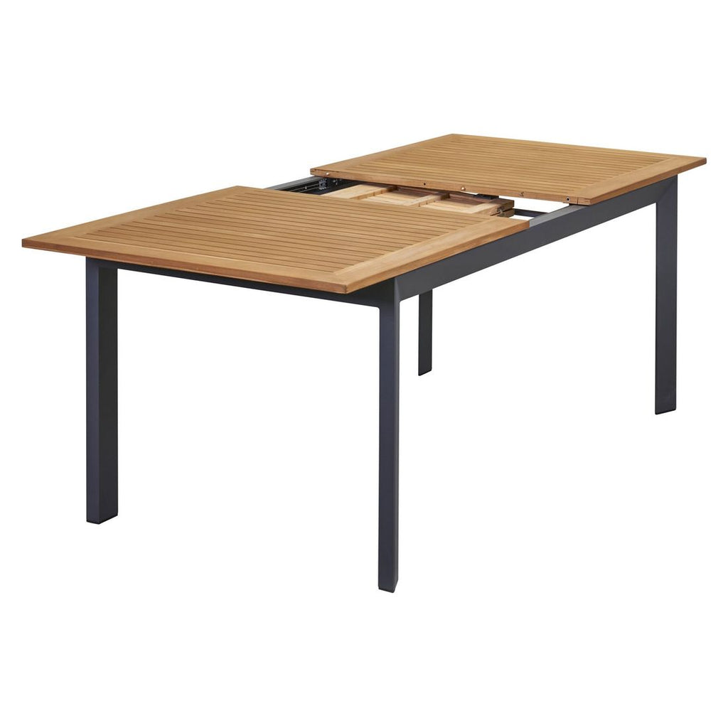 Spisesett ute Unicamo 6 plasser aluminium teak utvidbart bord