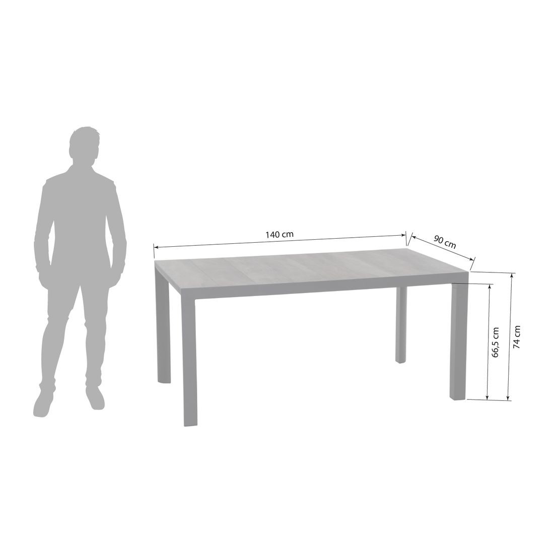 Spisesett ute Velia aluminium keramikk detalj av stol