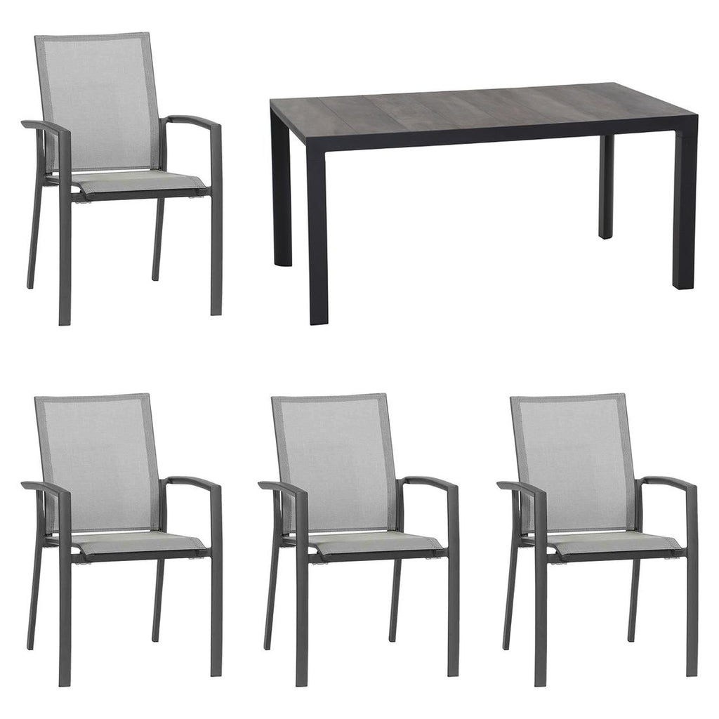 Spisesett ute Velia aluminium keramikk sett bakside
