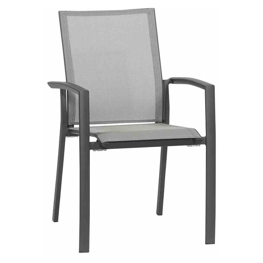 Spisesett ute Velia uttrekkbart 200-260x100 cm 6 plasser - nærbilde av stol i tekstilene