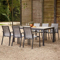 Spisesett ute Velia aluminium keramikk 182x100 cm 6 plasser - Siena Garden forfra