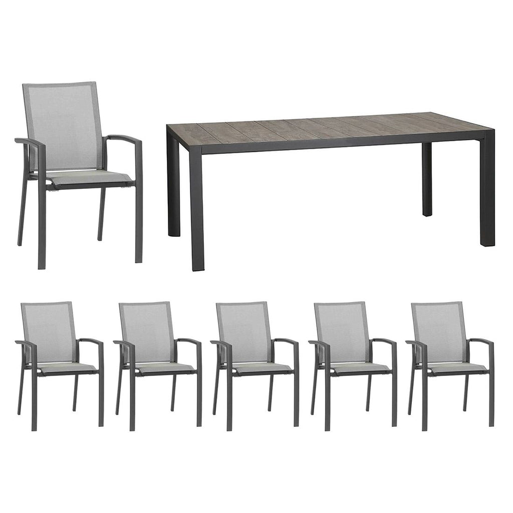 Spisesett ute Velia aluminium keramikk 182x100 cm 6 plasser - Siena Garden bakside