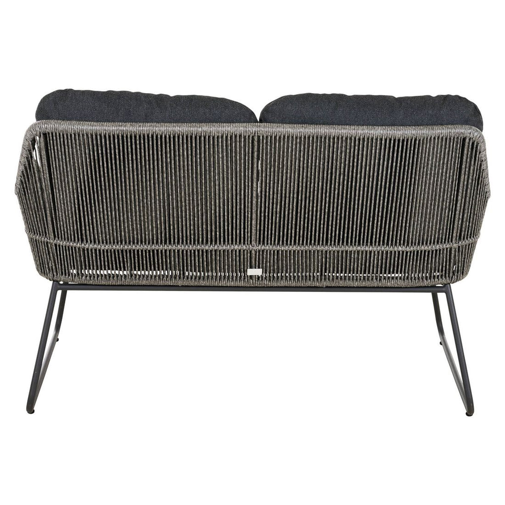 Spisesofa ute Kansas aluminium/flettverk 135 cm - Siena Garden sideprofil