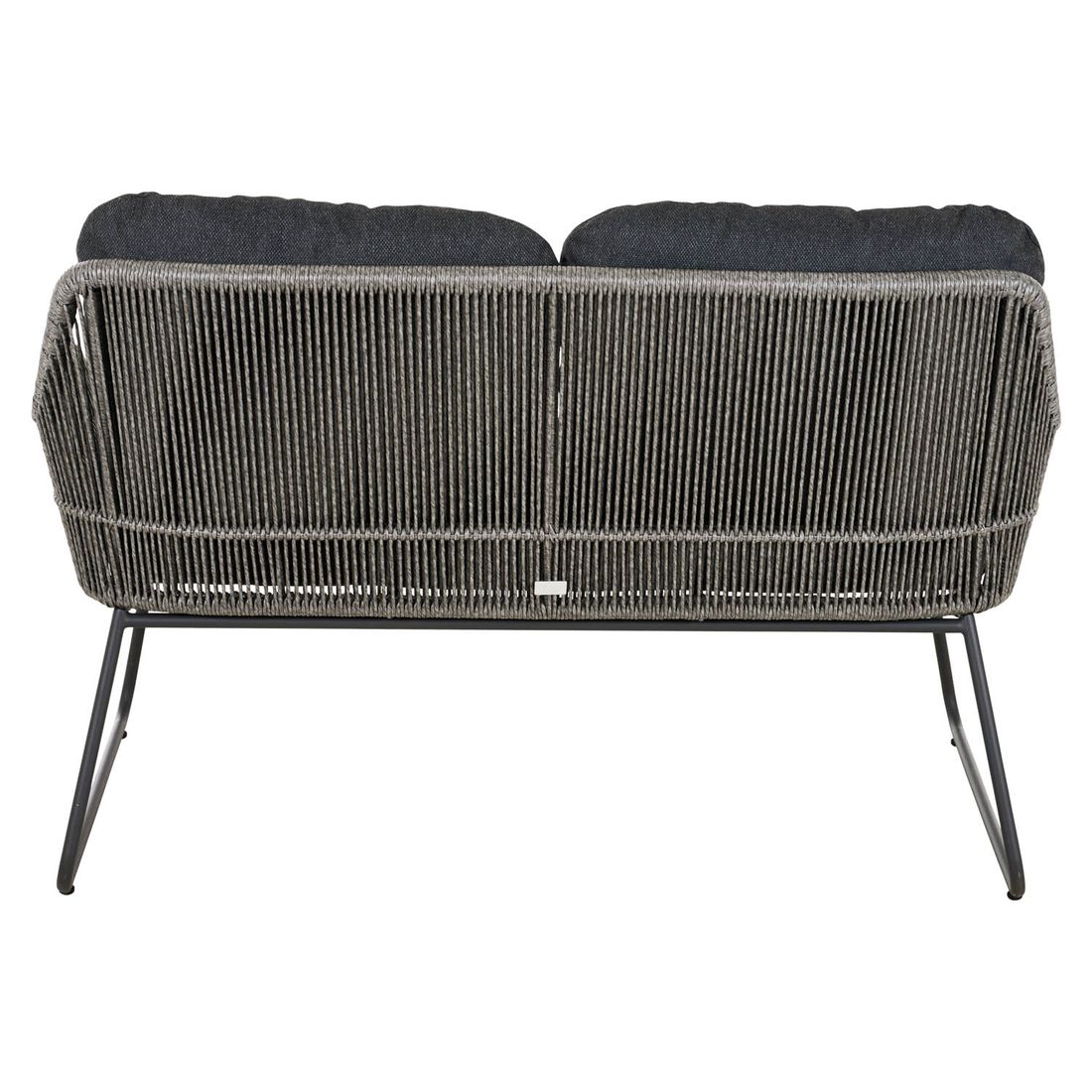 Spisesofa ute Kansas aluminium/flettverk 135 cm - Siena Garden sideprofil