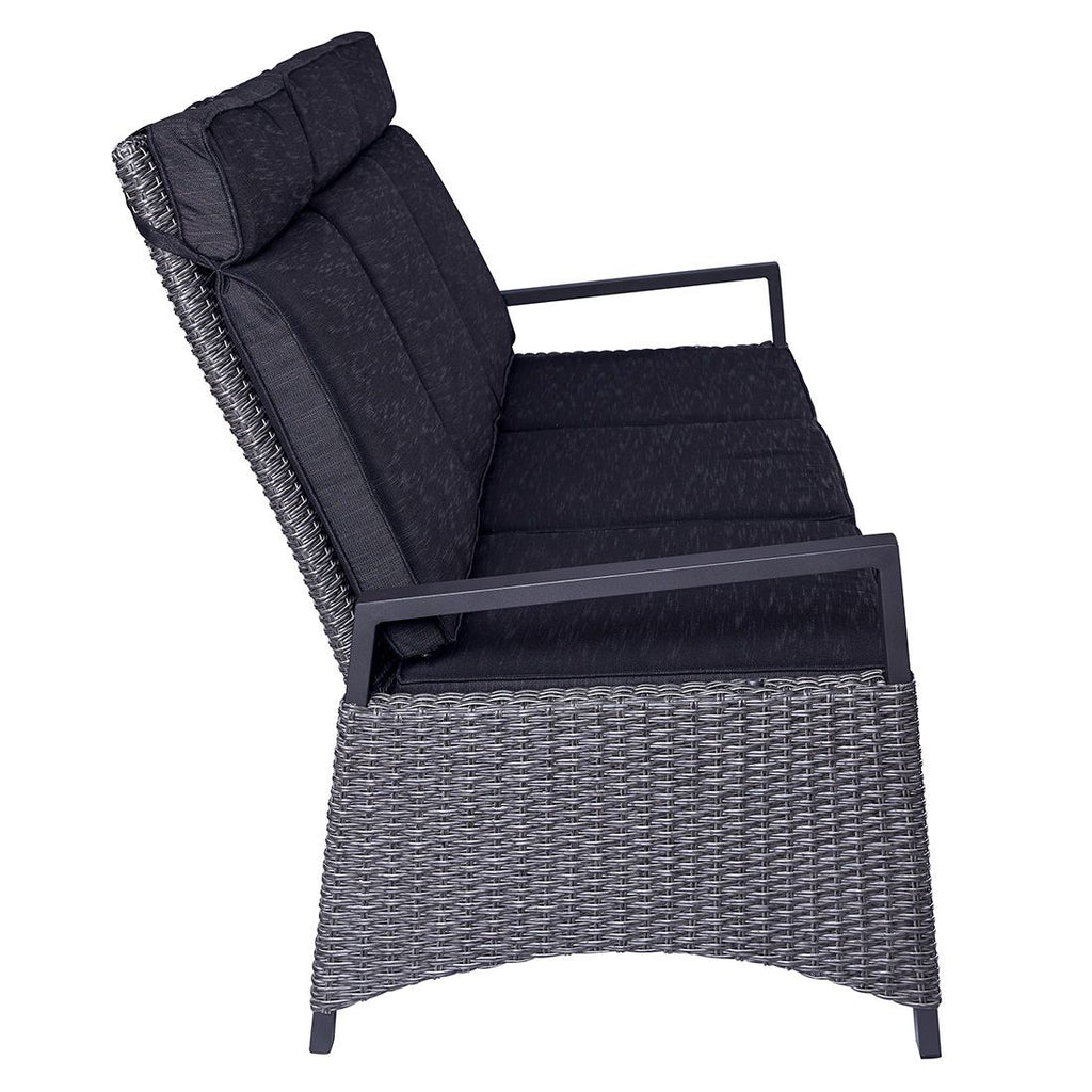 Montert Spisesofa Keramo polyrotting aluminium 205 cm justerbar på terrasse