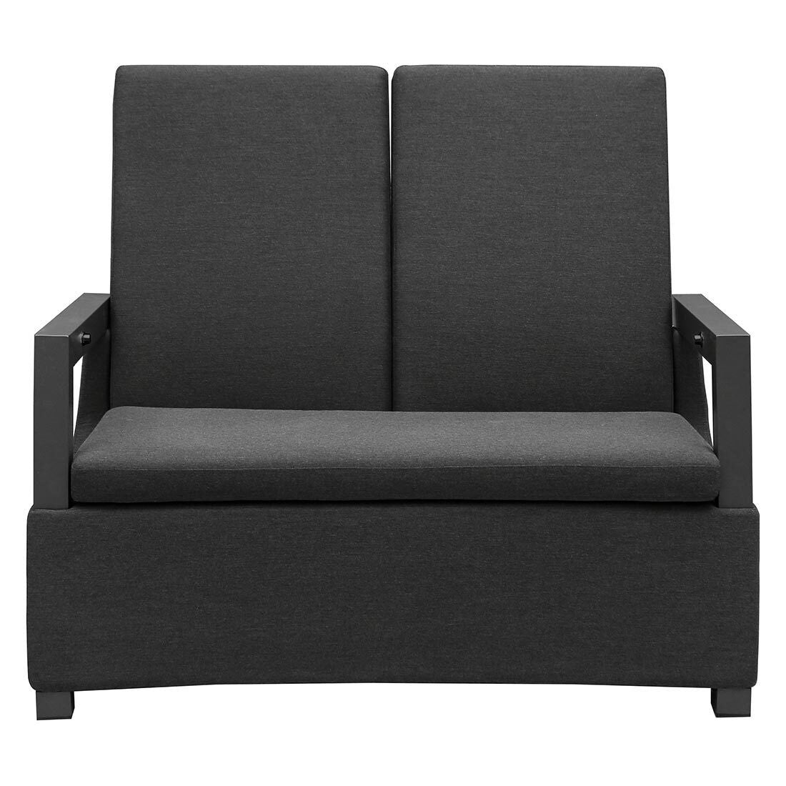 Spisesofa Malaga aluminium/Sunbrella 124 cm detalj av stoff
