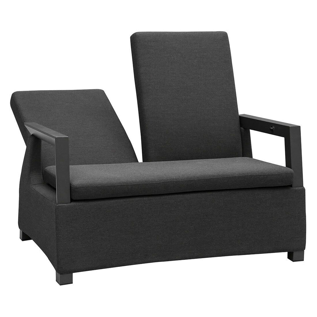 Spisesofa Malaga aluminium/Sunbrella 124 cm montert på terrasse