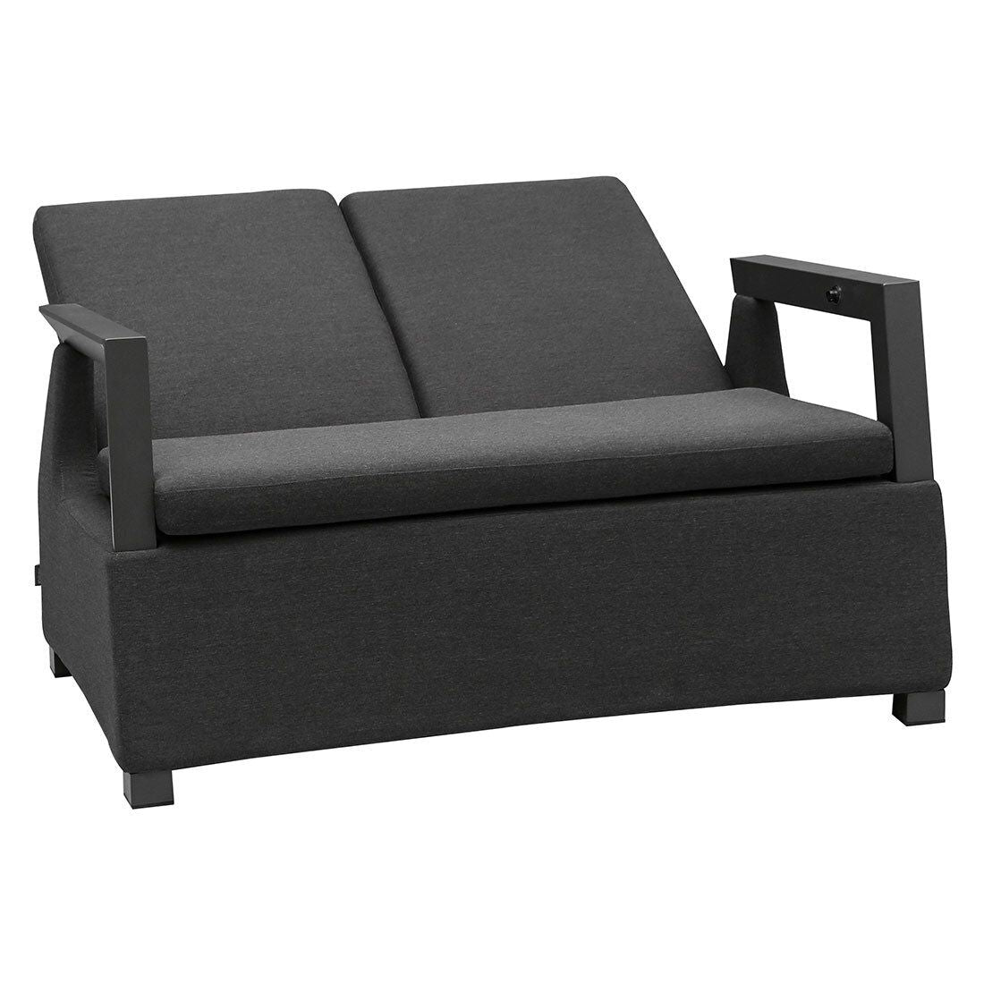 Spisesofa Malaga aluminium/Sunbrella 124 cm nærbilde av ryggstøtte