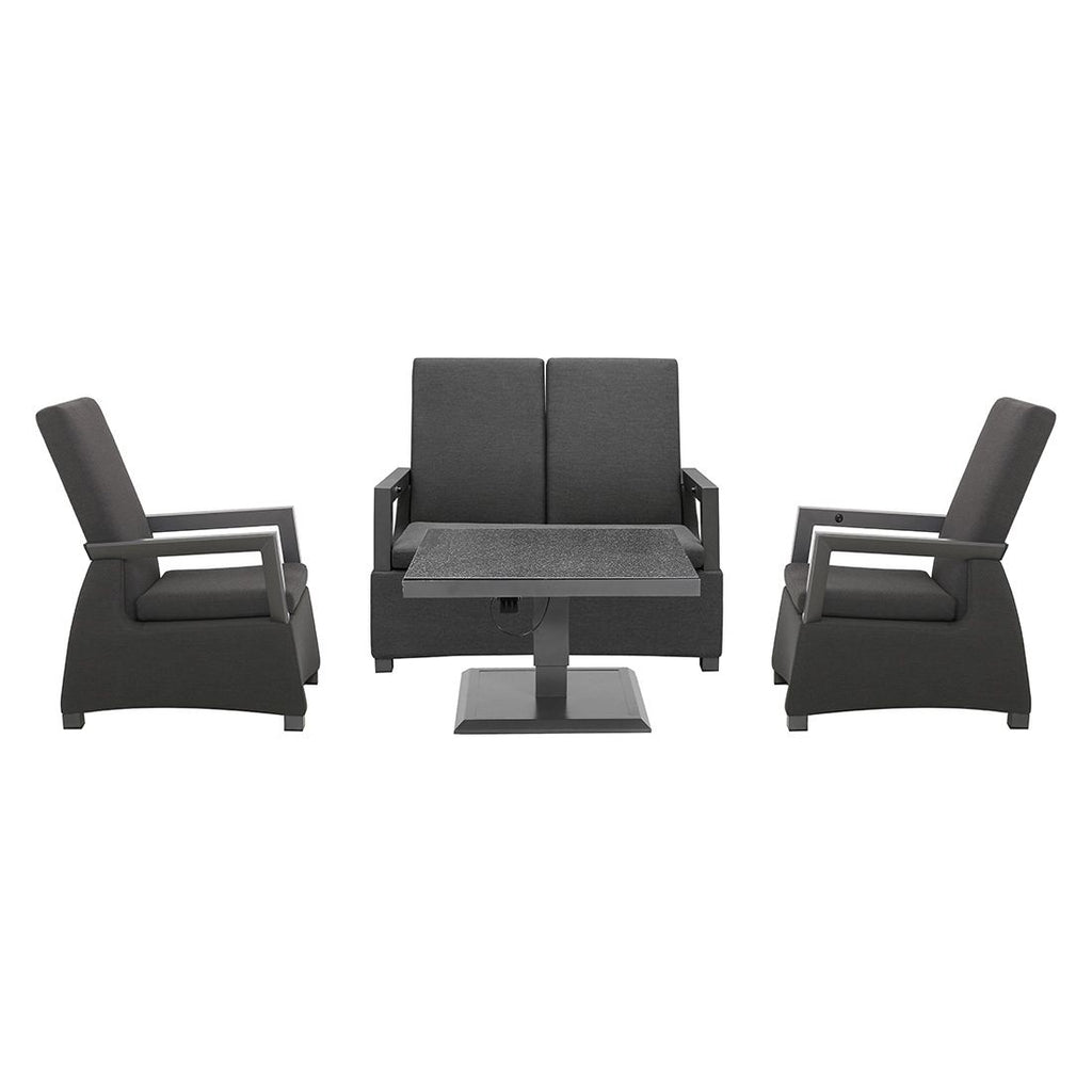 Spisesofa Malaga aluminium/Sunbrella 124 cm i hage